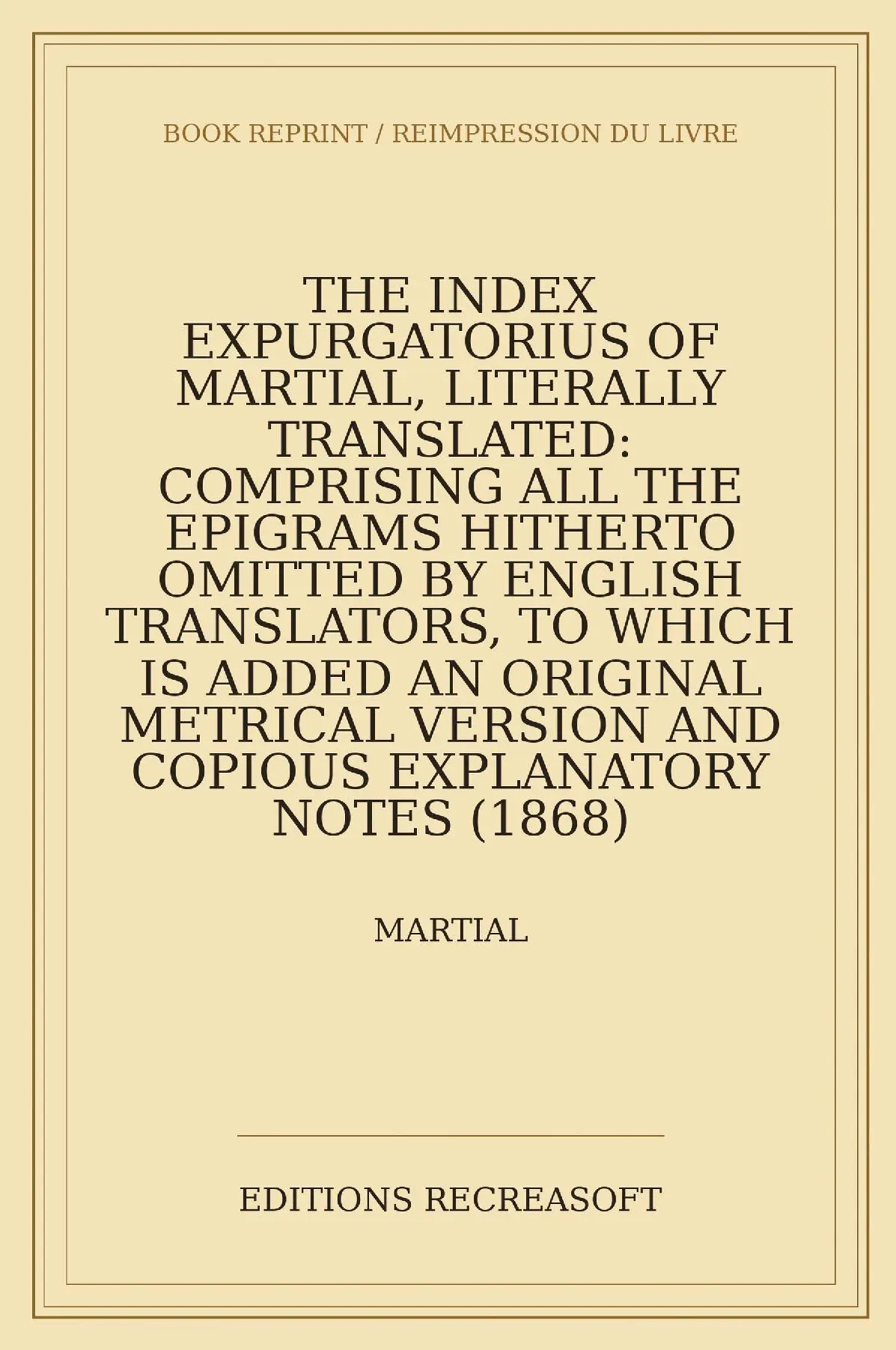 The index expurgatorius of Martial