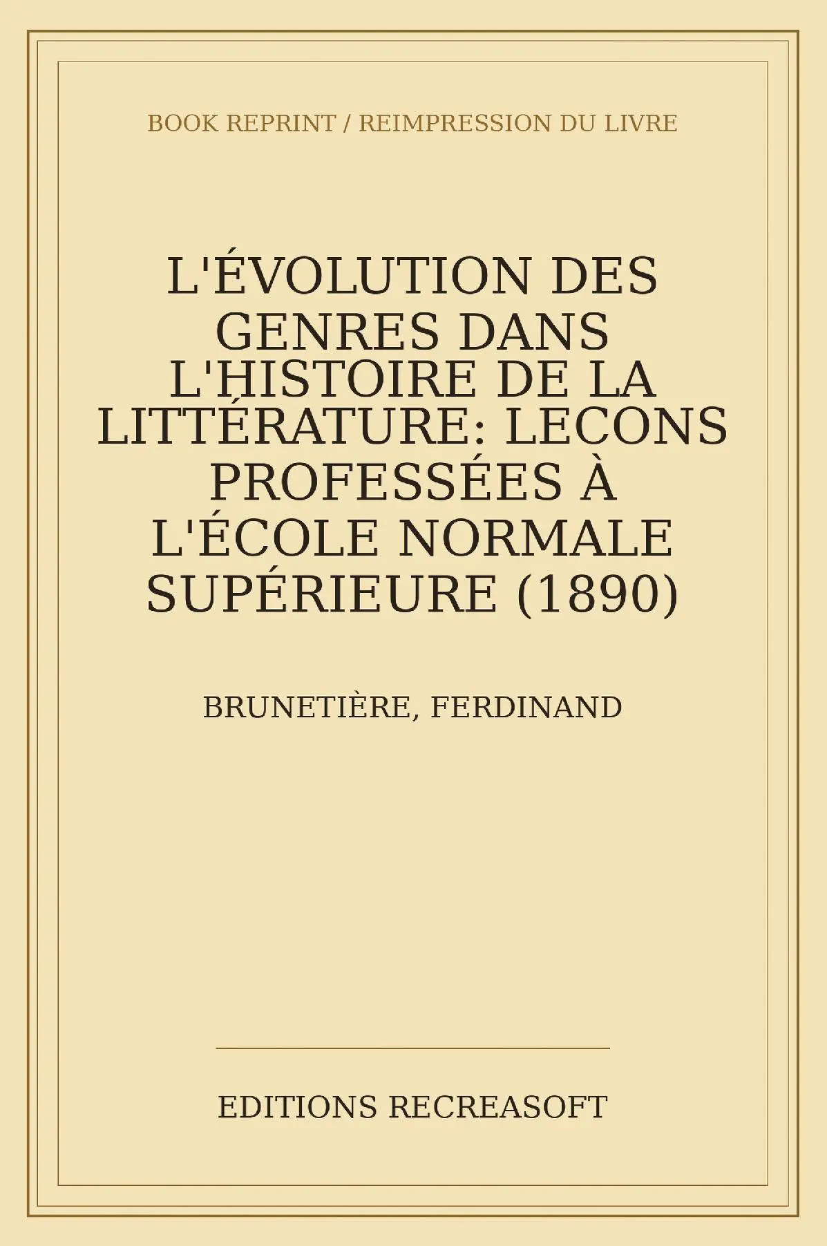 L'evolution des genres dans l'histoire de la litterature