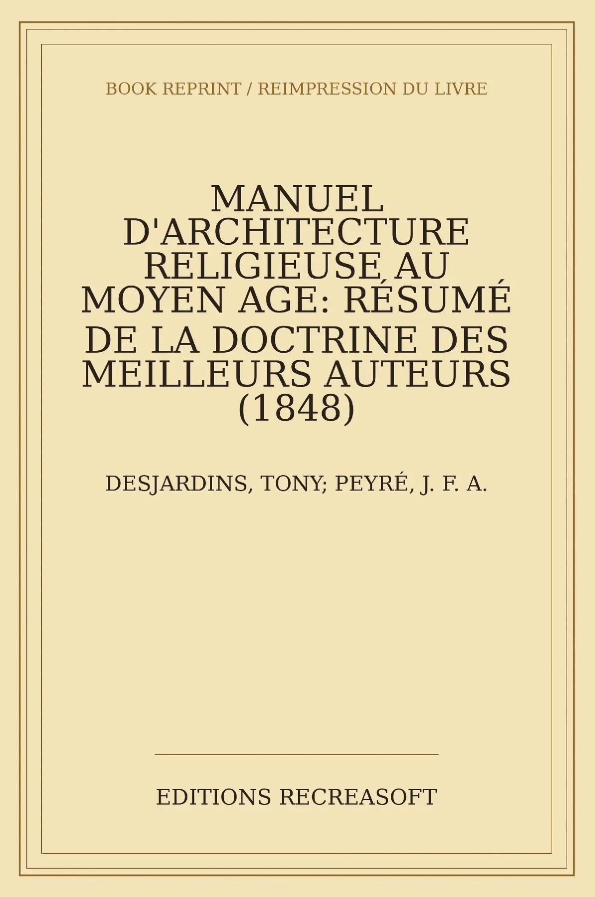 Manuel d'architecture religieuse au moyen age