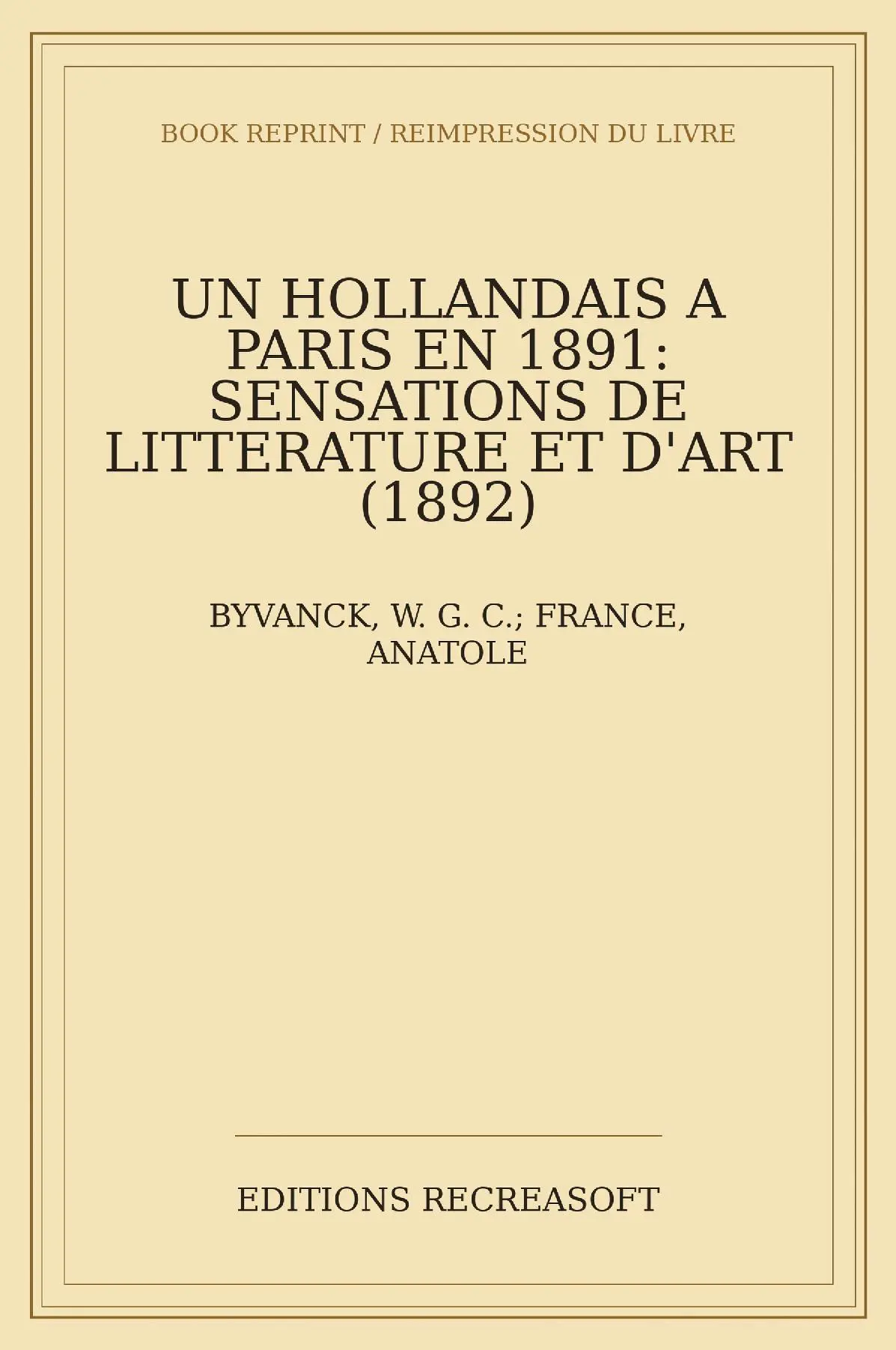 Un Hollandais a Paris en 1891