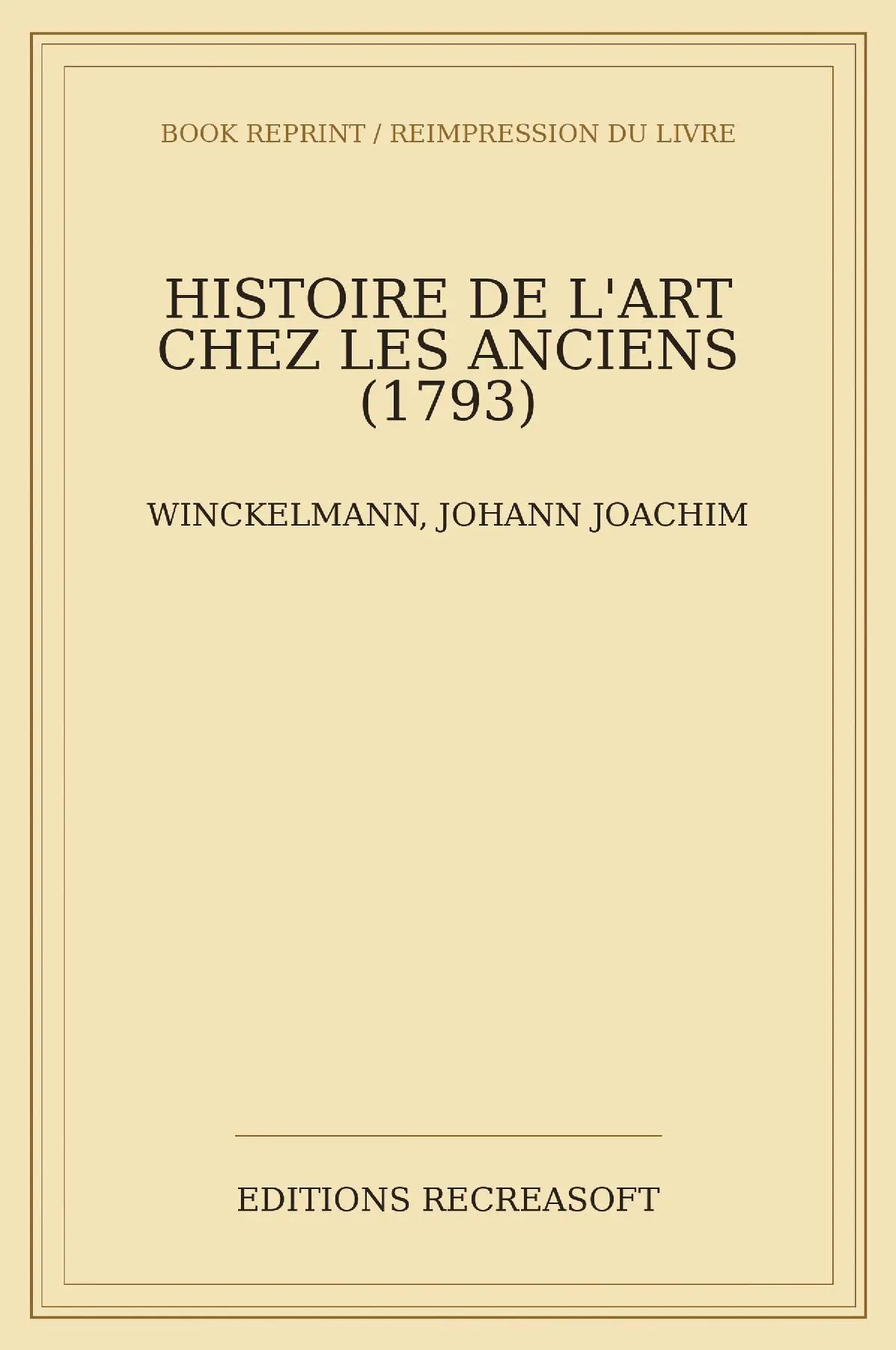 Histoire de l'art chez les anciens, t. II (Winckelmann)
