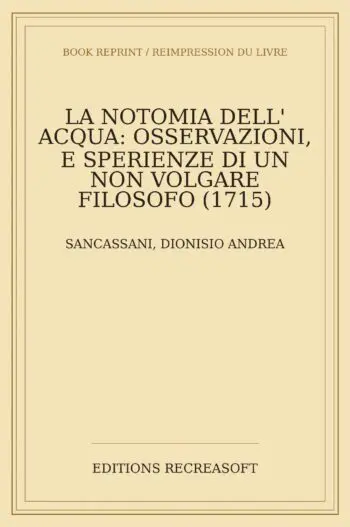 La notomia dell'acqua (Padoue, 1715)