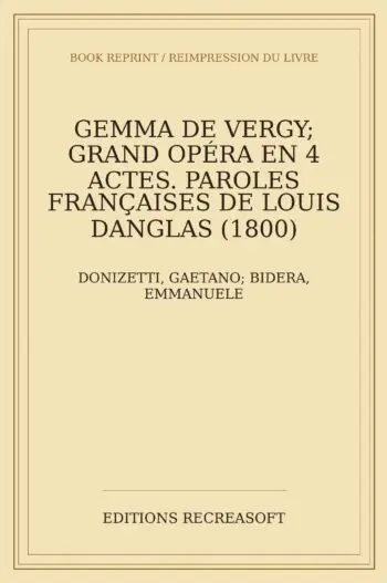 Gemma de Vergy, partition chant et piano (Donizetti)