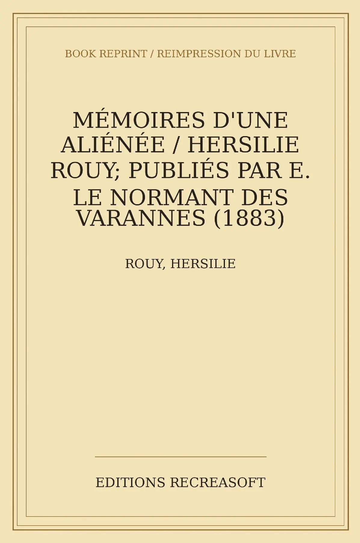 Mémoires d'une aliénée (1883)