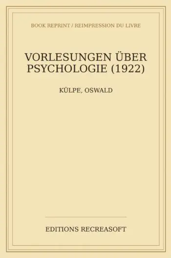 Vorlesungen über Psychologie (1922)