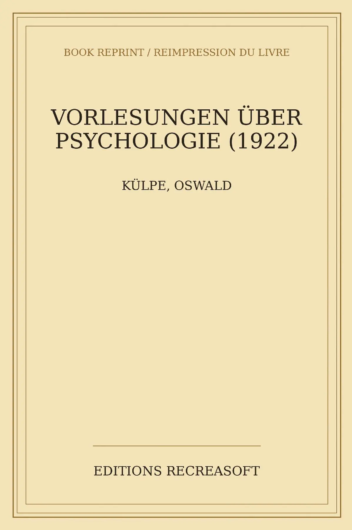 Vorlesungen über Psychologie (1922)