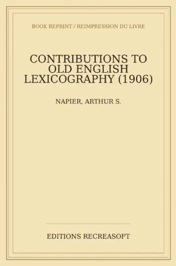 Contributions to Old English Lexicography (1906)