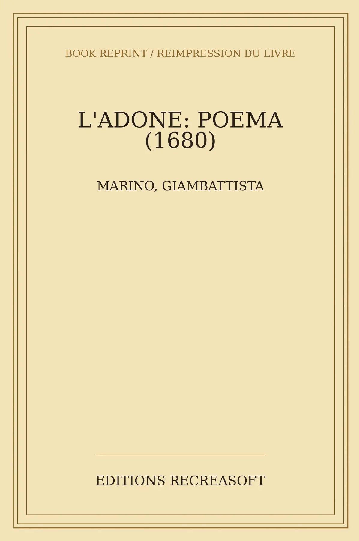 L'Adone, poema. Volume primo (Amsterdam 1680)