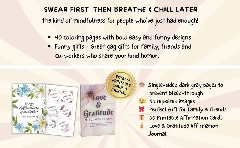 Funny Swear Word Coloring Book for Adults: Release Your Anger, Anxiety and Stress - Cuss, Laugh and Relax Your Way to a Calm and Peaceful Mind