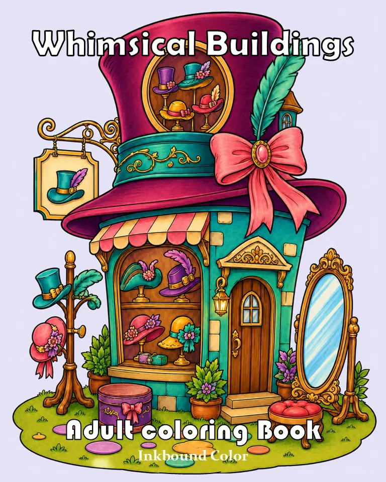 Whimsical Buildings - Adult Coloring Book