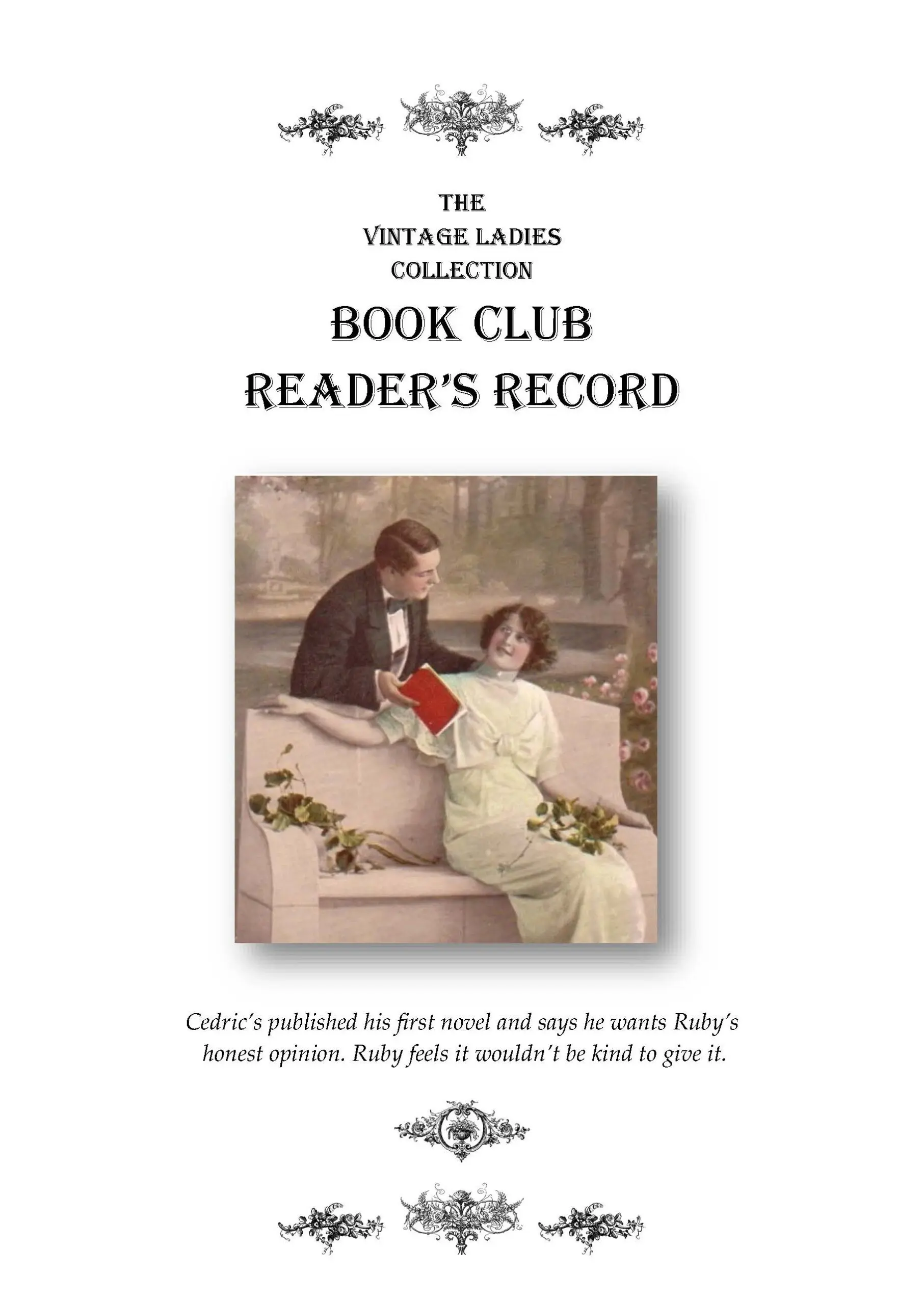 Vintage Ladies Collection. BOOK CLUB READER'S RECORD (Wine at Book Club)