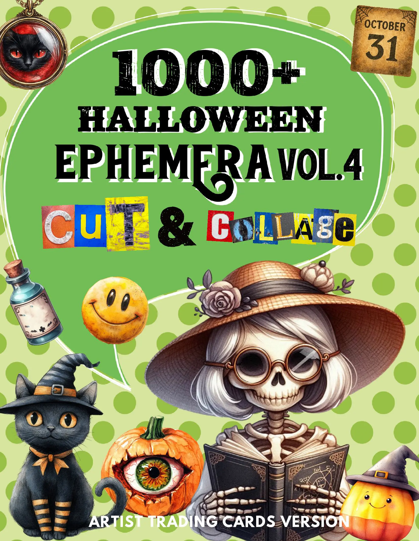 1000+ Halloween Ephemera Cut and Collage Art Book Vol.4