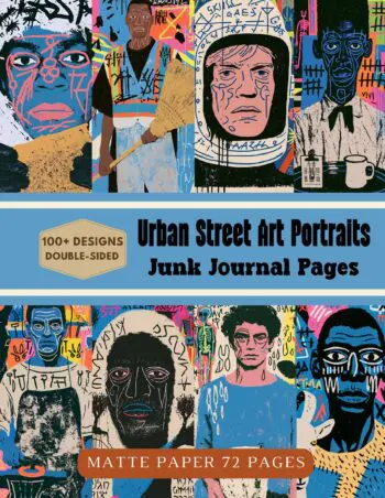Urban Street Art Portraits Junk Journal Pages