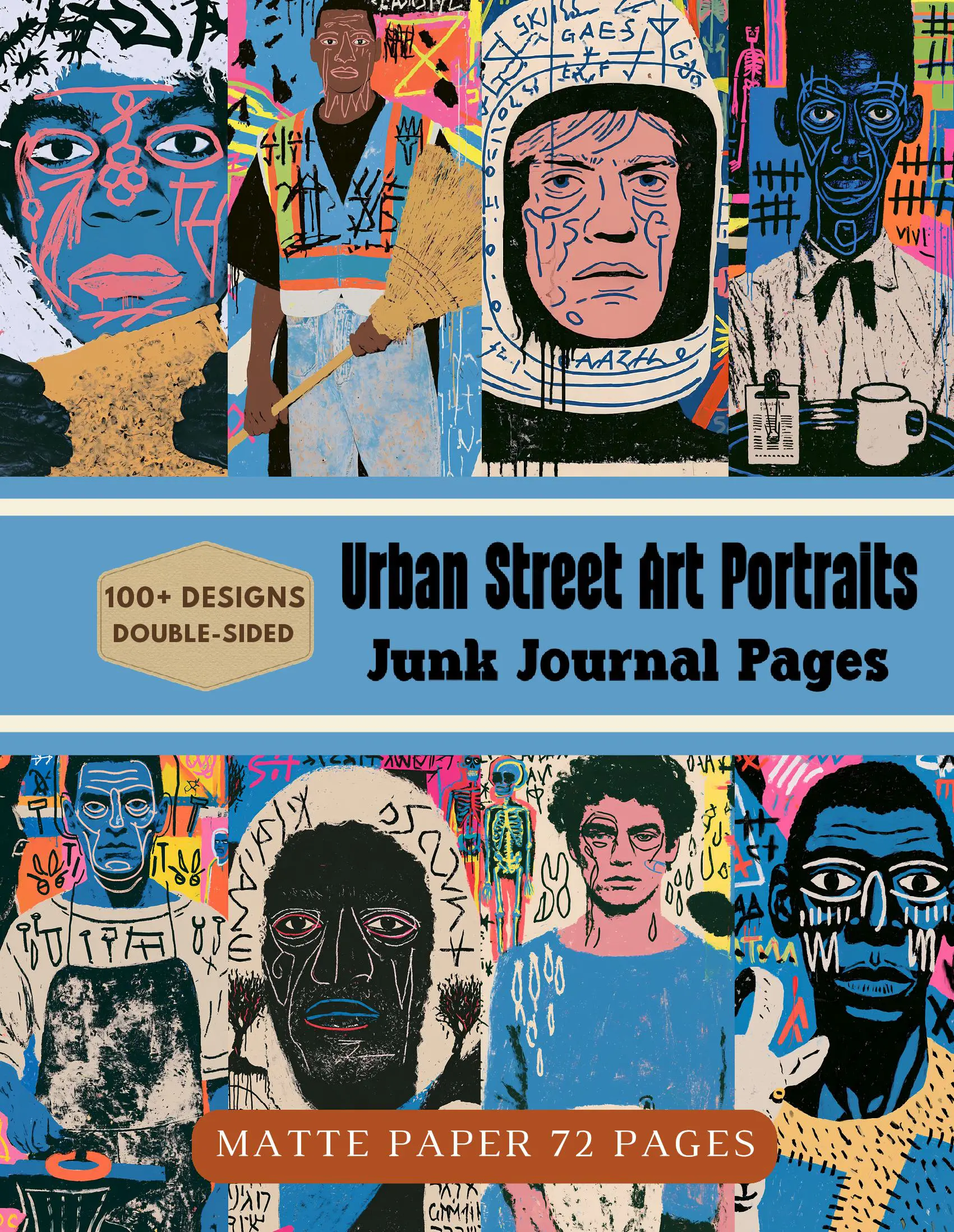 Urban Street Art Portraits Junk Journal Pages