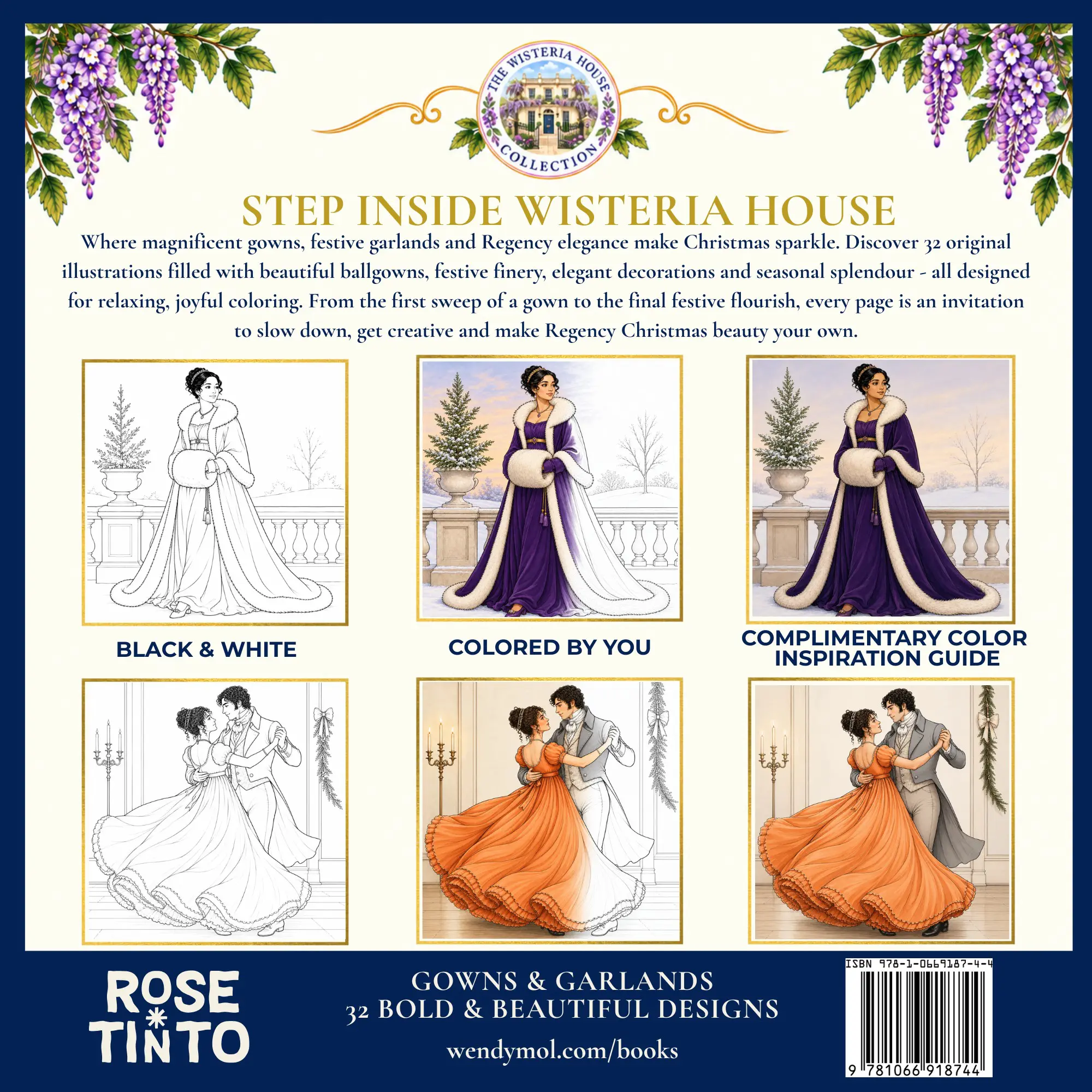 Christmas Belles & Balls: A Bold & Beautiful Regency Christmas Coloring Book for Adults