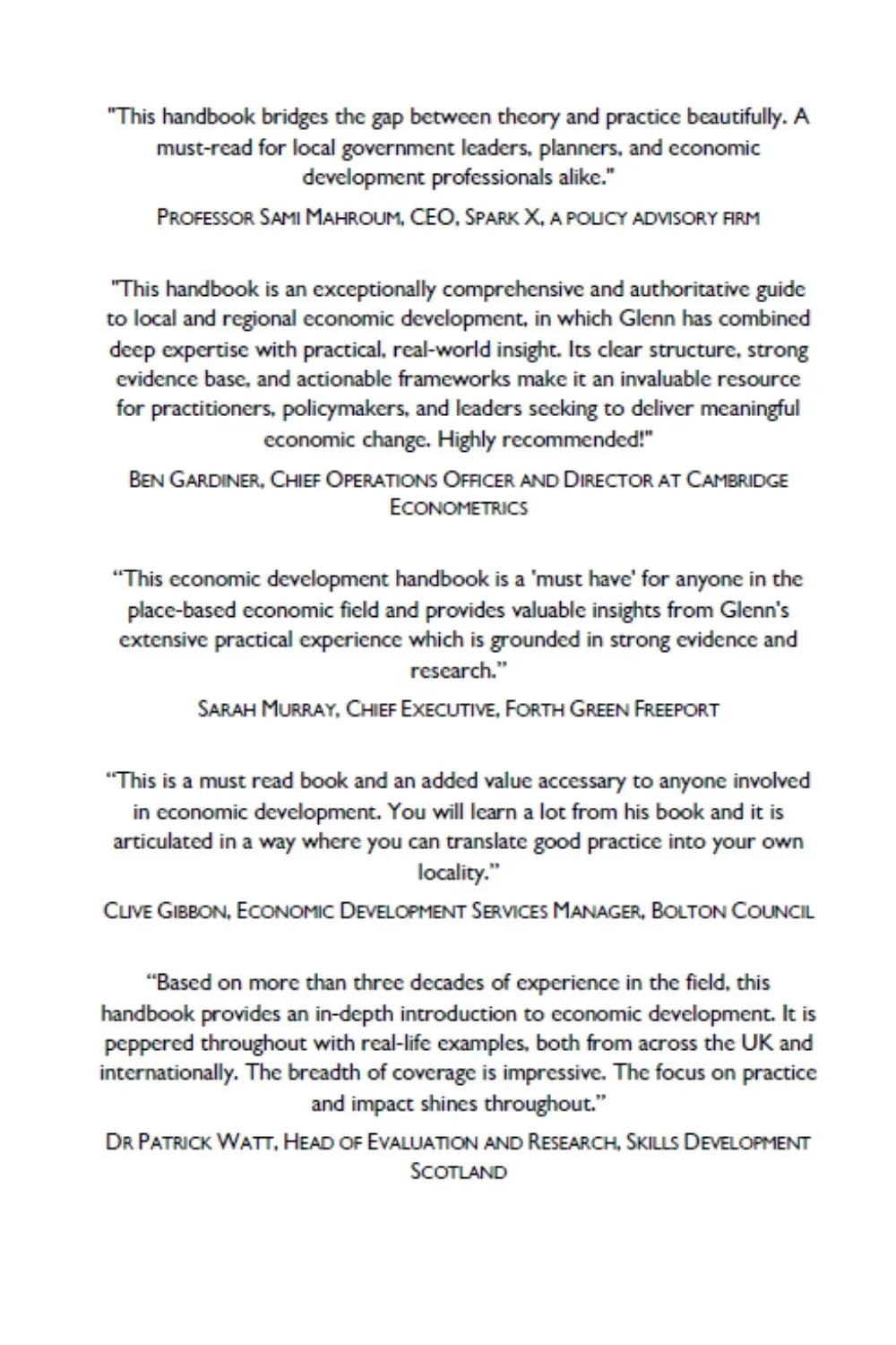 The Local and Regional Economic Development Handbook