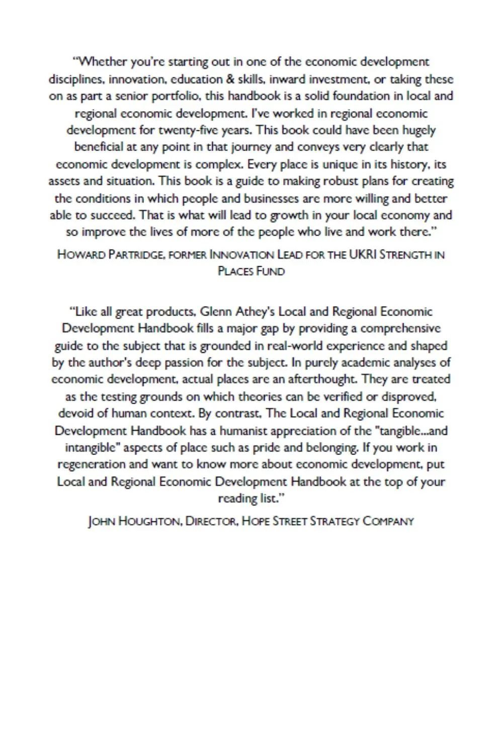 The Local and Regional Economic Development Handbook