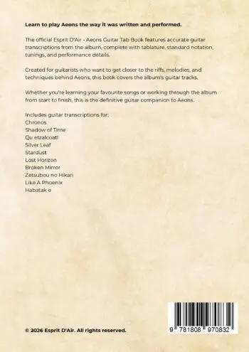 Esprit D'Air - Aeons: Official Guitar Tab Book (Paperback)