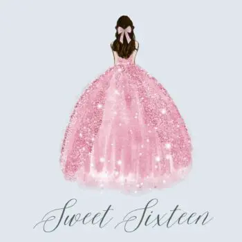Sweet Sixteen guest book hardback