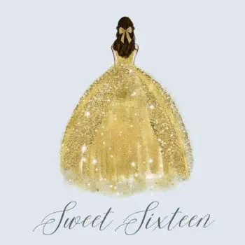 Sweet Sixteen guest book hardback