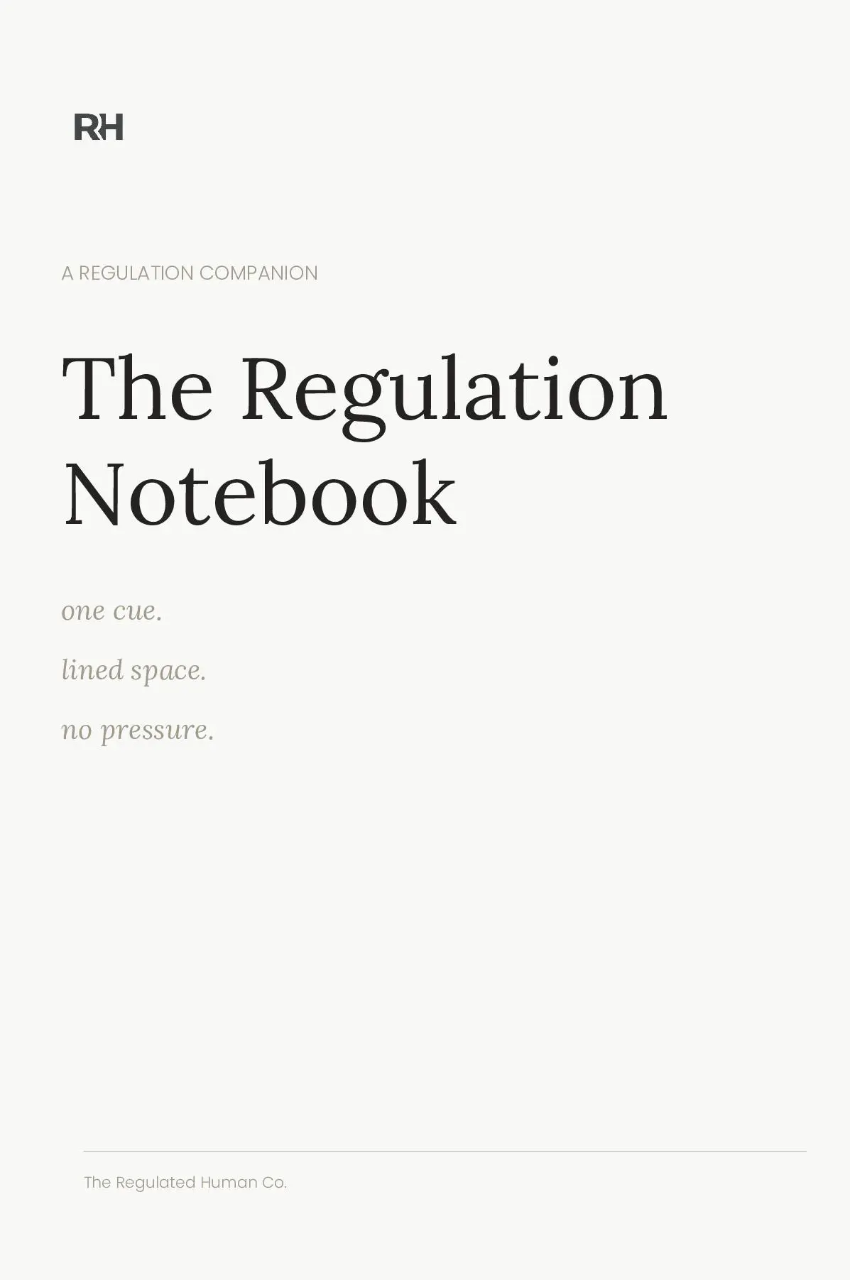 The Regulation Notebook: A Gentle Space to Slow Down and Return to Yourself