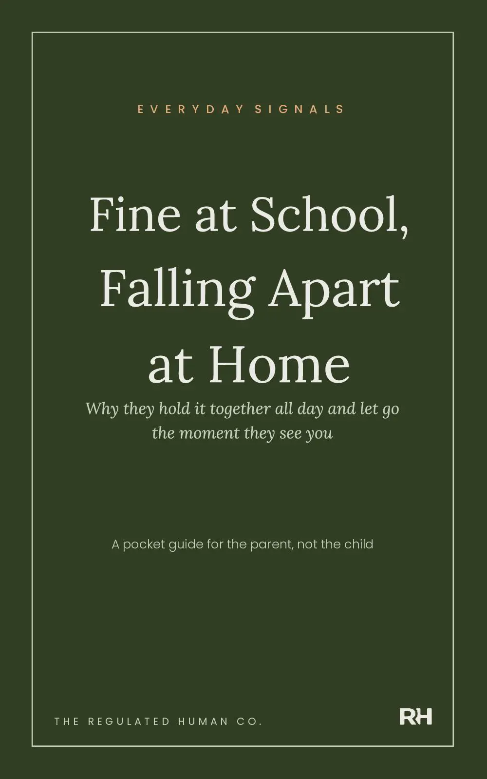 Fine at School, Falling Apart at Home: Why they hold it together all day and let go the moment they see you