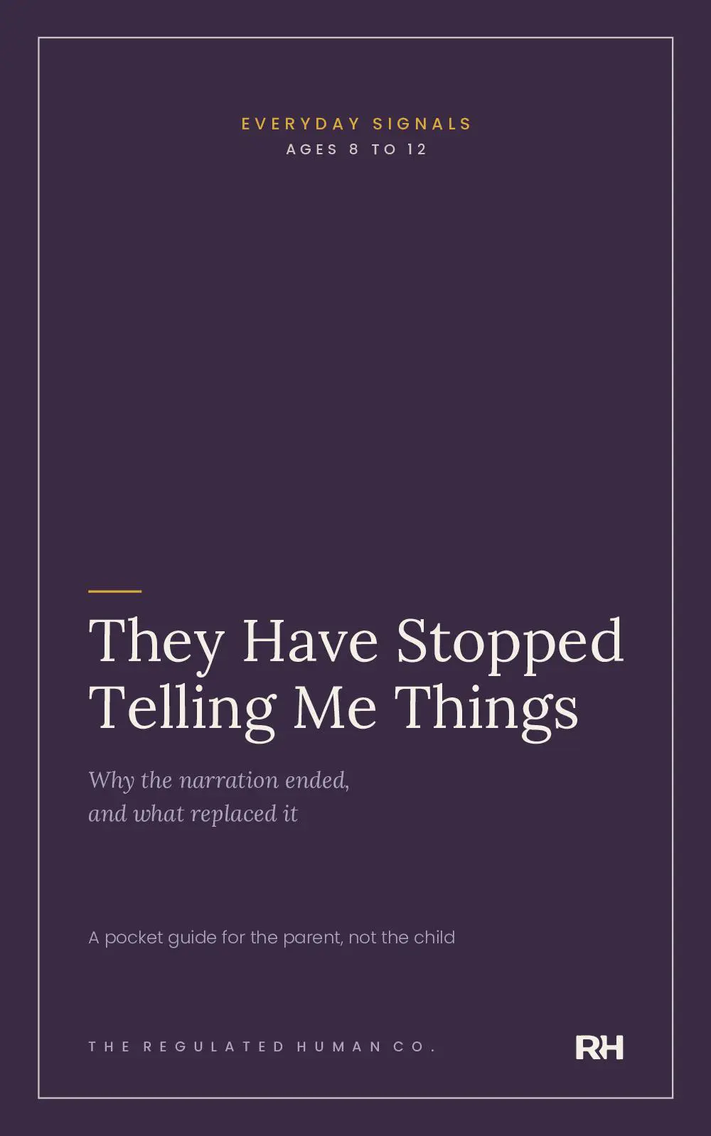 They Have Stopped Telling Me Things: Why the narration ended, and what replaced it