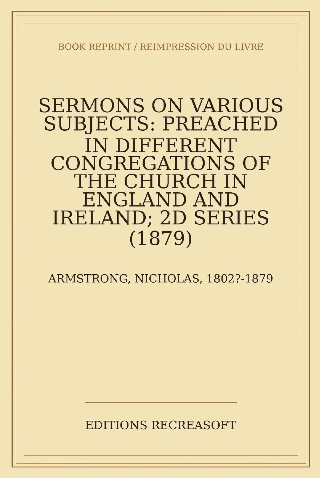 Sermons on Various Subjects (1879)