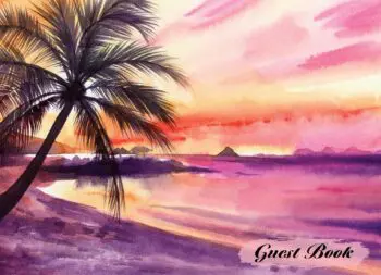 Visitor Guest Book, Ocean Sunset