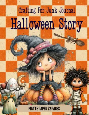 Crafting for Junk Journal Halloween Story Ephemera Book