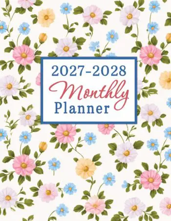 2027-2028 Large Print Monthly Planner – USA Edition – Spring Blooms