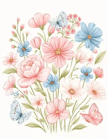 Notebook - 22 Lines Per Page - Butterfly Blossoms