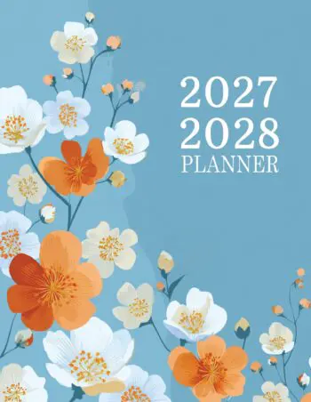 2027-2028 Large Print Monthly Planner – USA Edition – Serene Blossoms