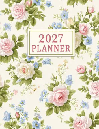 2027 Planner Extra Large Print - USA Edition - Vintage Charm