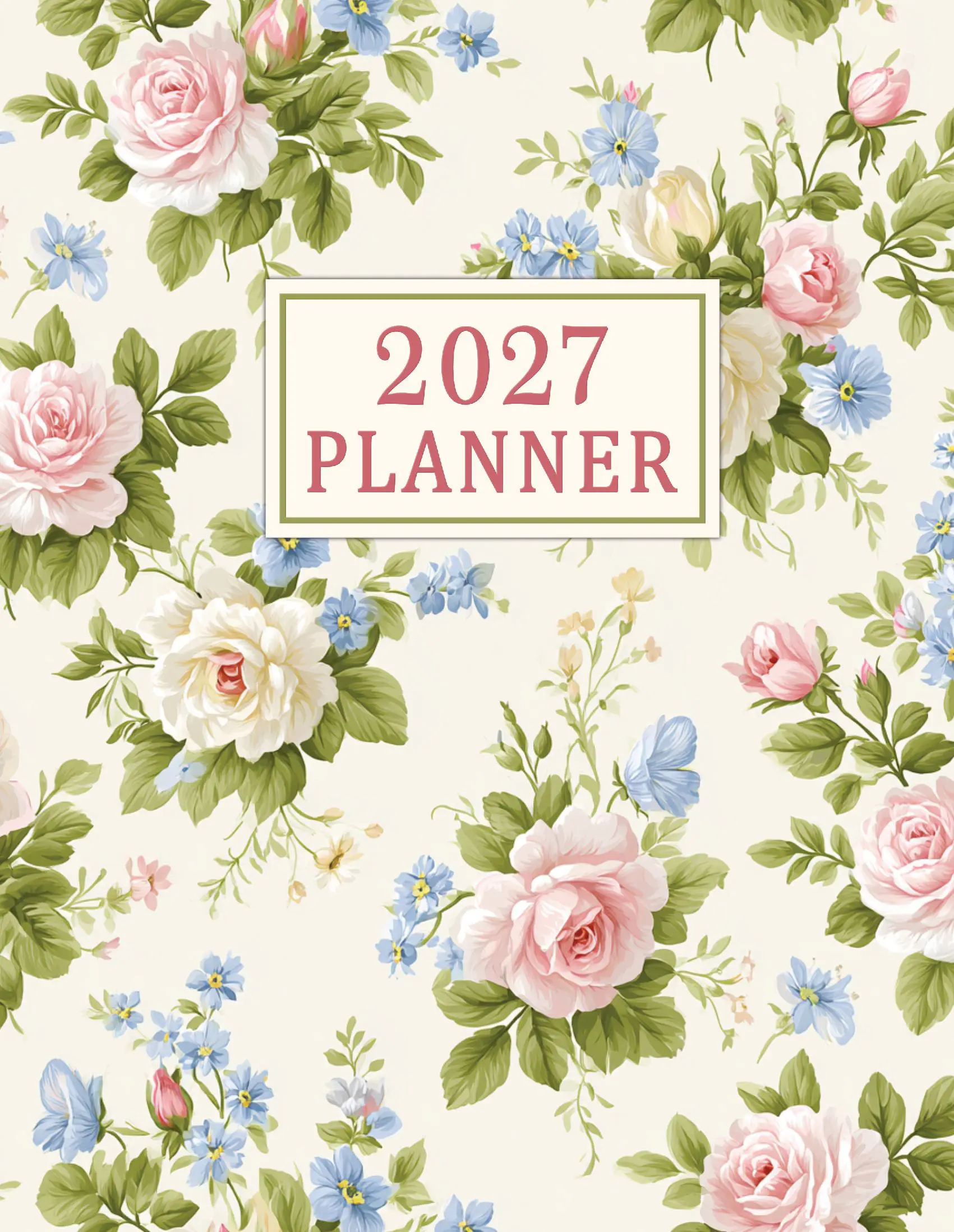 2027 Planner Extra Large Print - USA Edition - Vintage Charm
