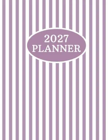 2027 Planner Extra Large Print - UK Edition - Striped Lavender