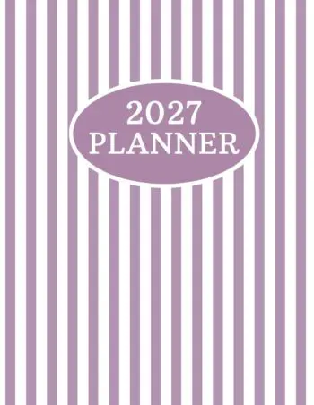 2027 Planner Giant Print - UK Edition - Striped Lavender