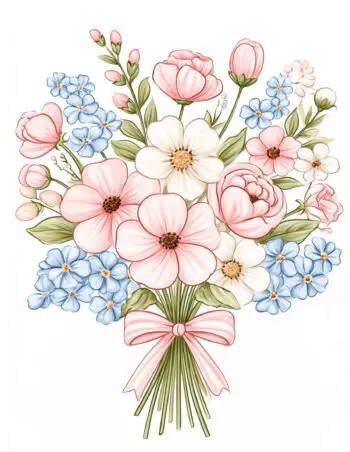 Notebook - 17 Lines Per Page - Spring Bouquet