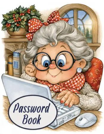 Password Log Book - Giant Print - Cosy Laptop Granny