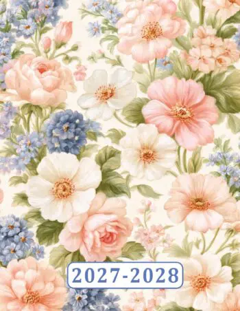 2027-2028 Large Print Monthly Planner - USA Edition - Romantic Floral