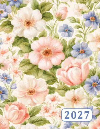 2027 Planner Extra Large Print - USA Edition - Romantic Floral
