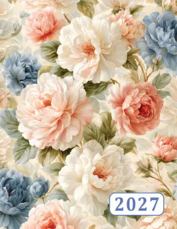 2027 Planner Giant Print - UK Edition - Romantic Floral