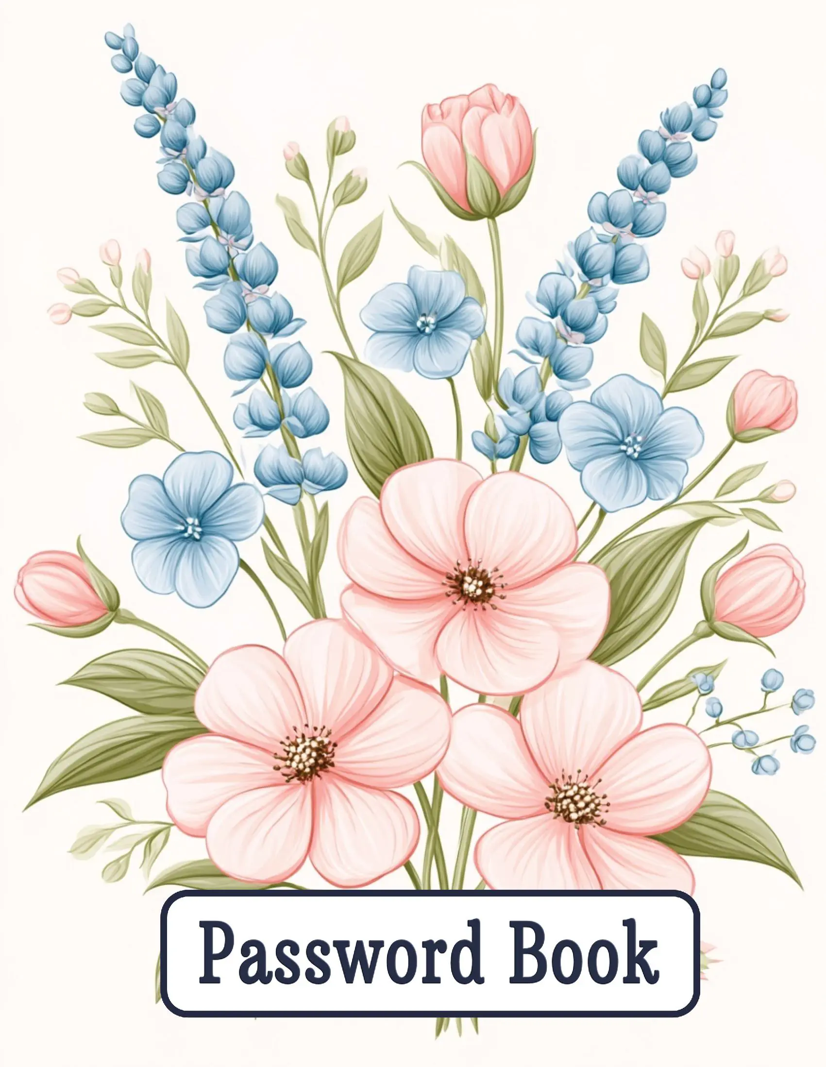 Password Log Book - Extra Large Print - Spring Bouquet