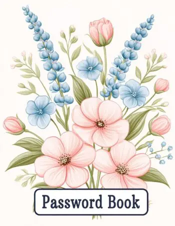 Password Log Book - Extra Large Print - Spring Bouquet