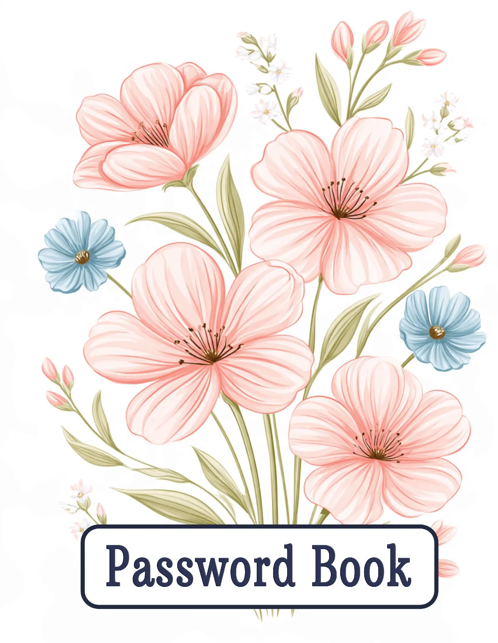Password Log Book - Giant Print - Spring Bouquet