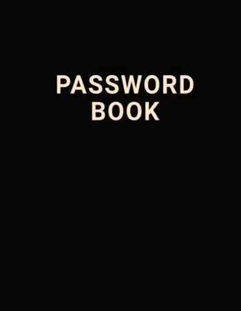 Password Log Book - Giant Print - Black Cover