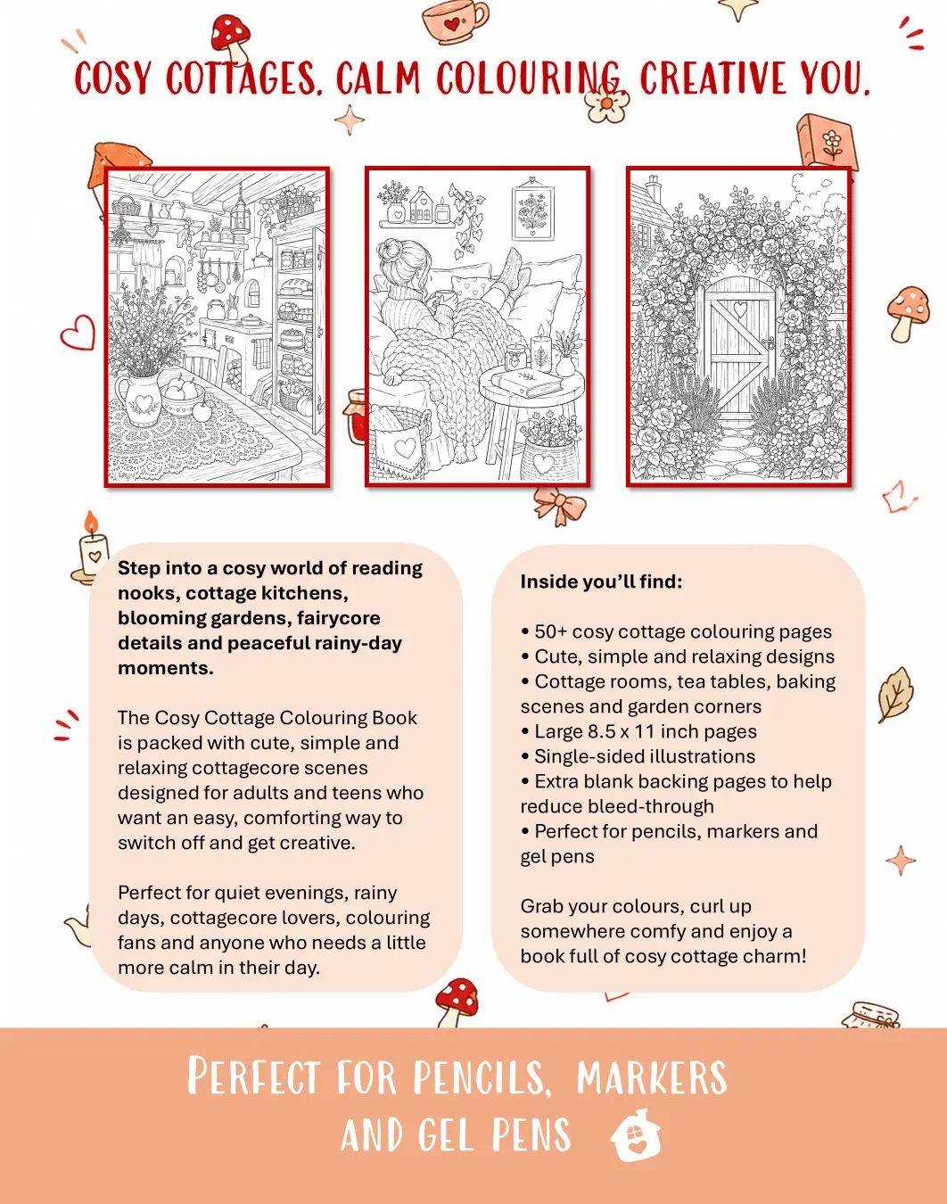 Cosy Cottage Colouring Book
