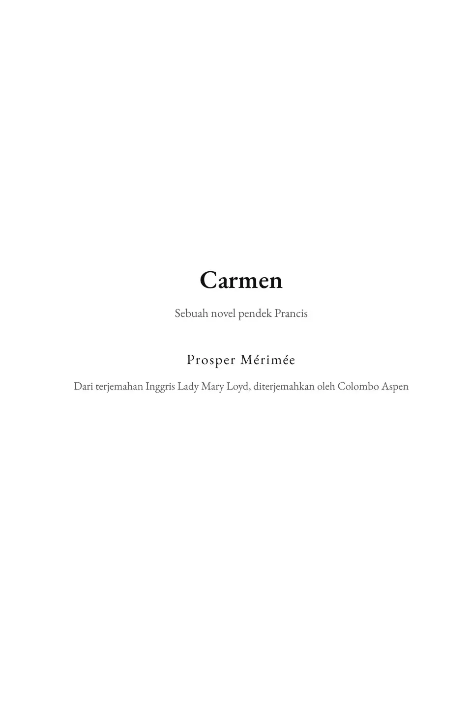 Carmen in Indonesian (Carmen dalam bahasa Indonesia)