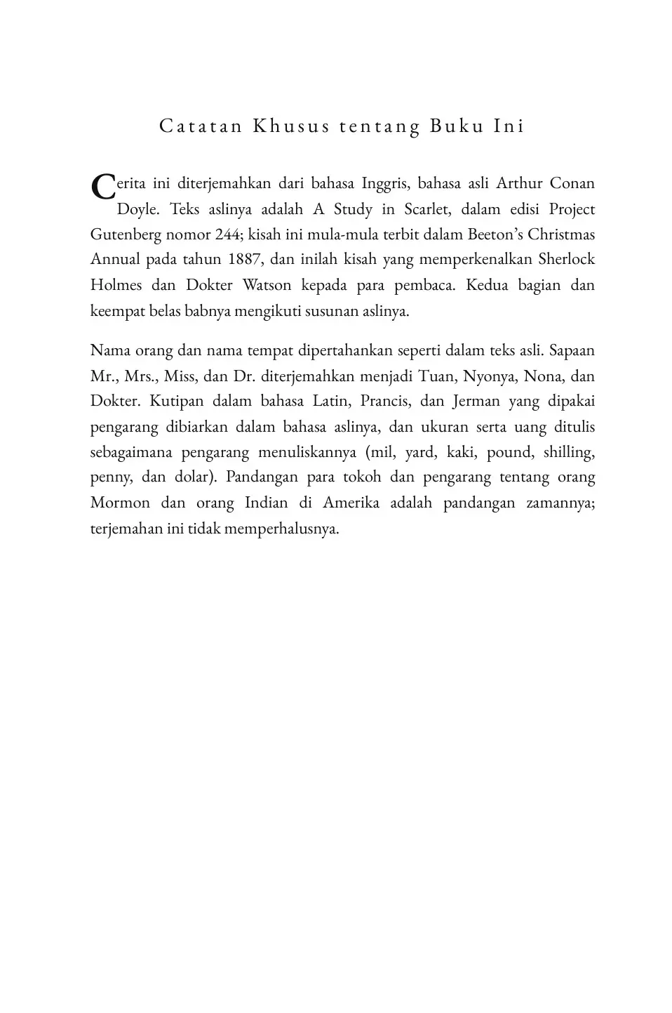 A Study in Scarlet in Indonesian (Studi dalam Warna Merah Tua dalam bahasa Indonesia)