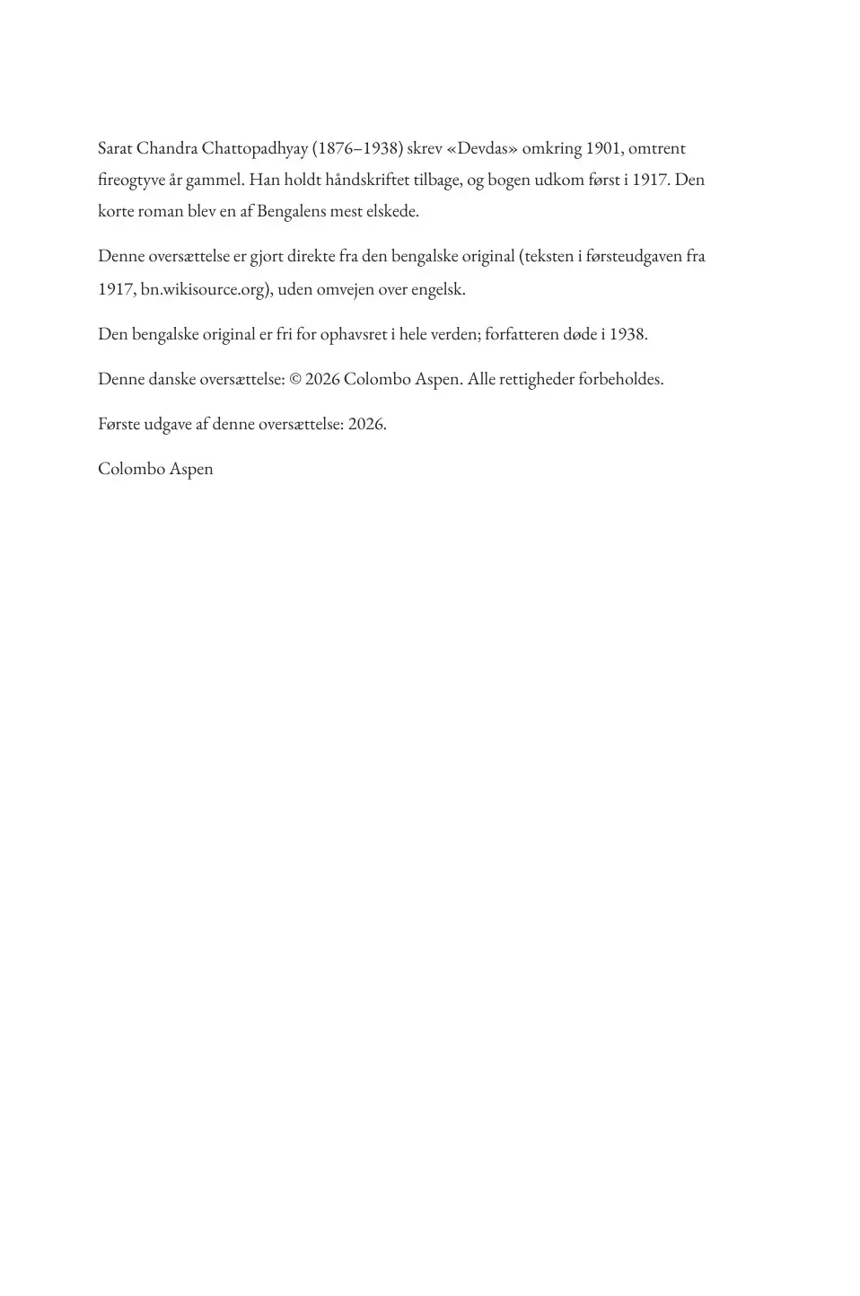 Devdas in Danish (Devdas på dansk)